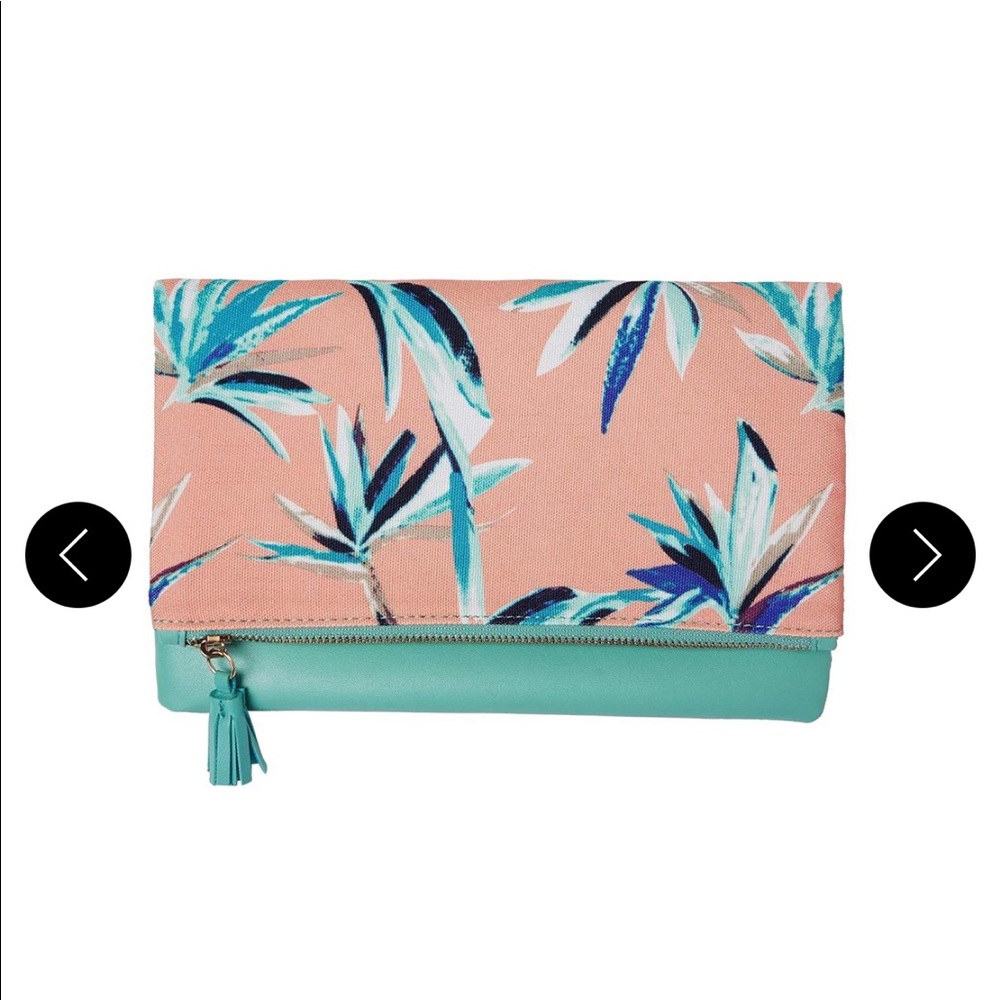 NWOT Rachel Pally Reversible Turquoise Clutch